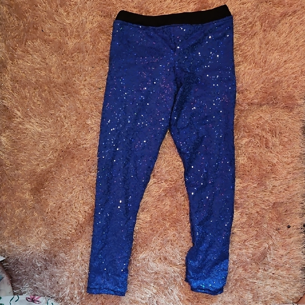 Sparkly Blue Kids Leggings